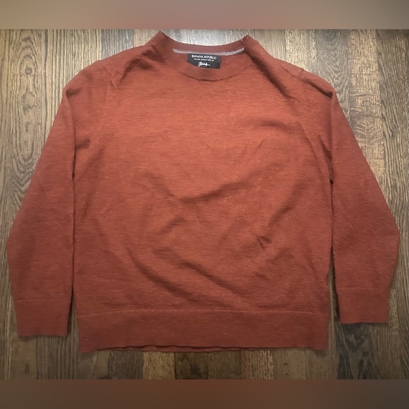 EUC Banana Republic Sweater Italian Merino Wool by Baruffa Bronze Brown womens L - Picture 5 of 9